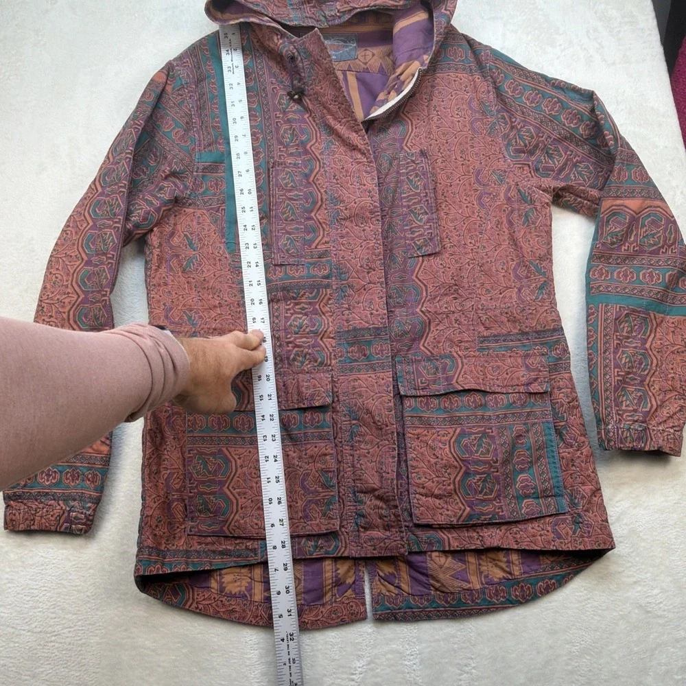 Gramicci Hooded Jacket Women's Large Tribal Boho Festival Tapestry Coat - Picture 8 of 14